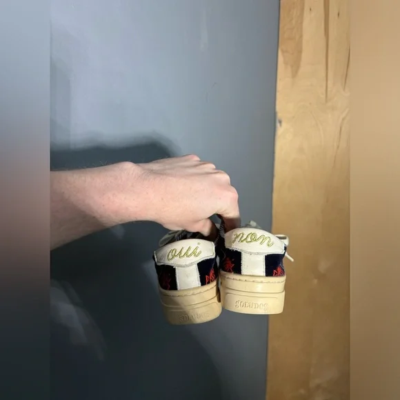 Soludos X Lockhart Sneaker Blue Velvet Embroidered Size 6.5 - Picture 4 of 7